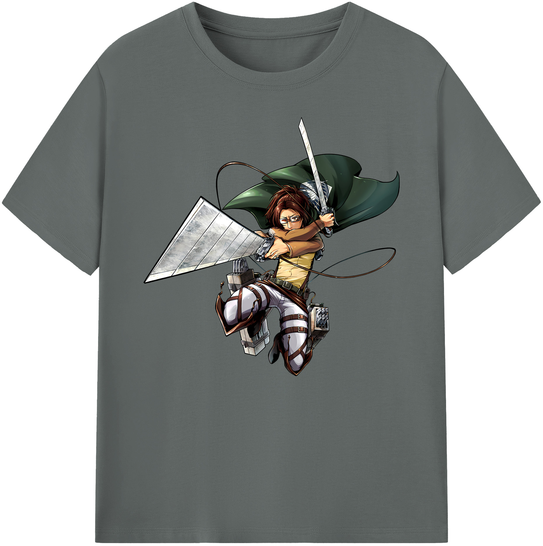 （画像用） 進撃の巨人 ハンジ·ゾエ Attack on Titan Hanji Zoe 綿100％ メンズ半袖Tシャツ｜肌触りやわらか＆通気性